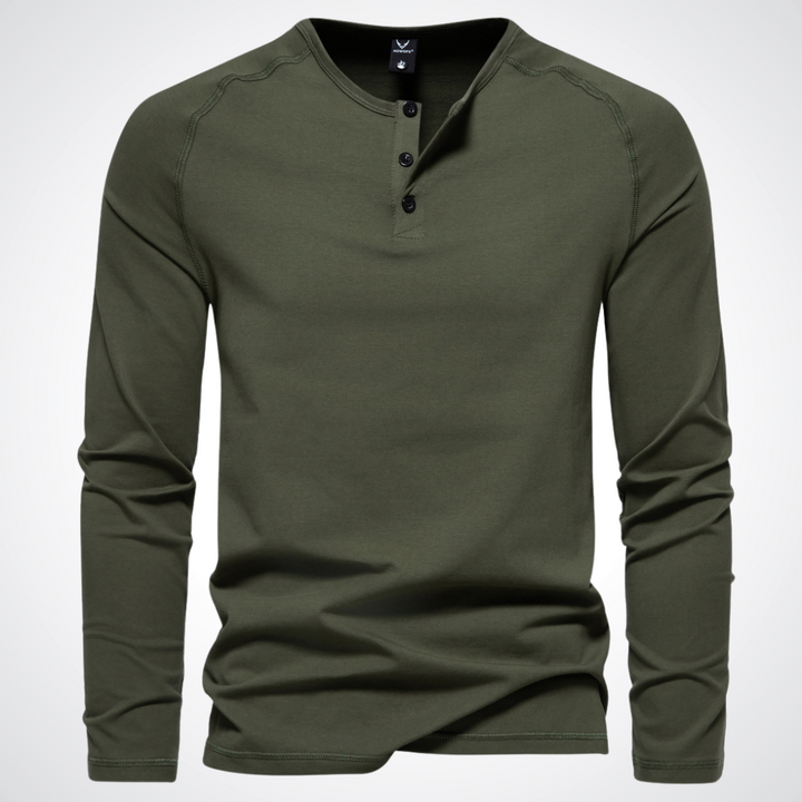 Bent | Herren Langarm-Henley-Shirt mit Knopfleiste | Lässig