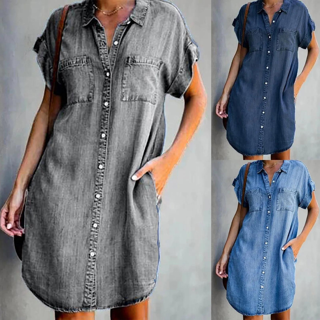 Hedda™ | Midi-Denim-Kleid für Frauen